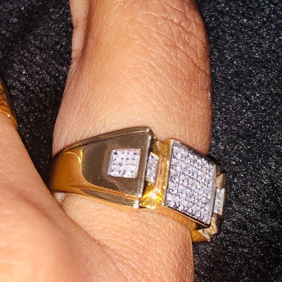 10k solid gold REAL Diamond mens ring Custom made - Picture 5 of 7